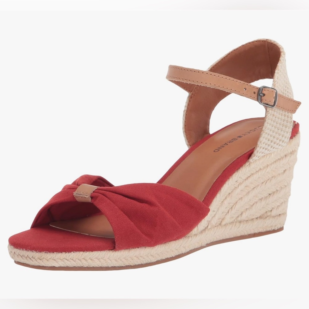 Lucky Brand Macrimay Espadrille Wedge Sandal Red Size 10